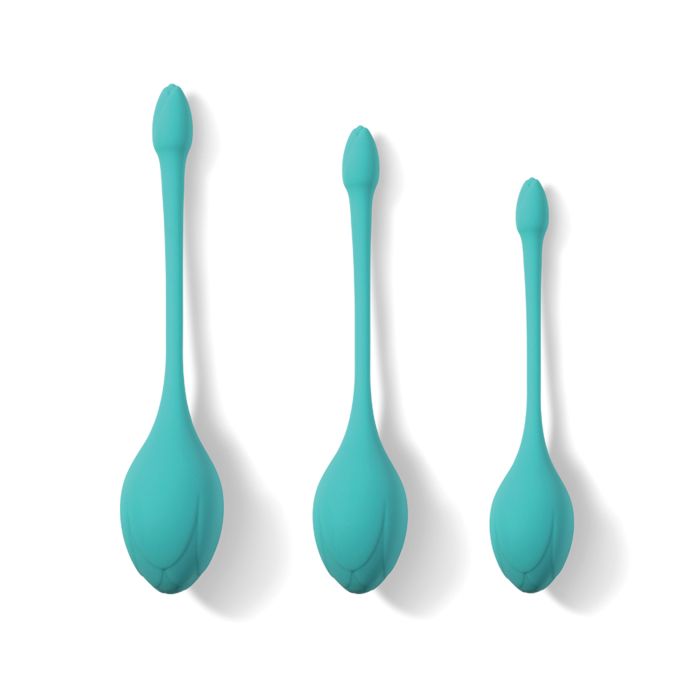 Bluebell Floral 3 Size & Weight Kegel Ball Exercise Set - Blue