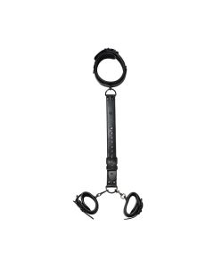 Locking Harness Collar to Wrist Restraints - Black