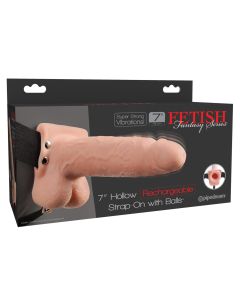 Fetish Fantasy Series Hollow Rechargeable Strap On w/Balls