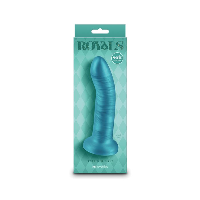 Royals 6" Charlie Curved Dildo - Metallic Teal
